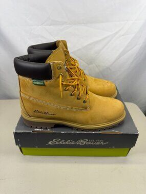 Eddie Bauer Rick Tan Suede Hiking Work Boots Men’s Size 12 New In Box Waterproof
